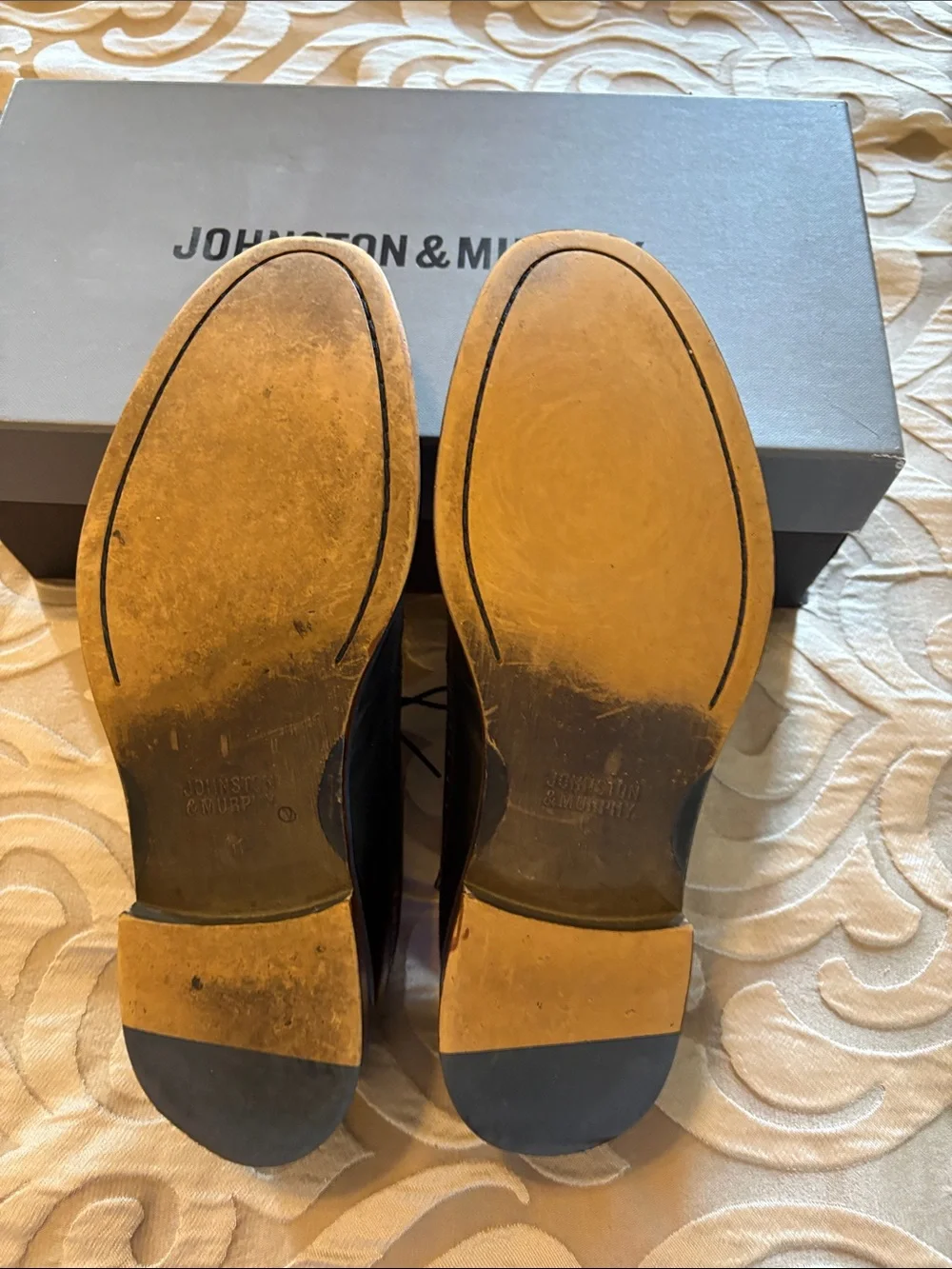 Johnston & Murphy black Leather Brogue Oxfords. Worn in condition